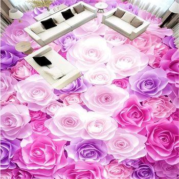 BEIBEHANG Didelis Custom Tapetai, Freskos Romantiška Rožė Jūros Kambarį 3D Grindų Plytelių papel de parede 3d tapetai