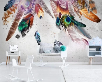 Beibehang papel de parede 3d Užsakymą tapetai modernus minimalistinio asmenybės aukso plunksna fono sienos dekoratyvinis dažymas
