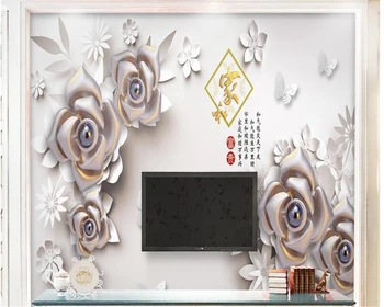 Beibehang Paprastu būdu tapetai Jane Europos trimatis reljefo gėlių namuose ir papuošalai fono sienos papel de parede