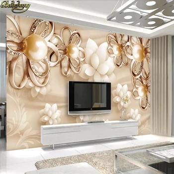 Beibehang Užsakymą Golden Flower Užsakymą Foto Tapetai, 3D Fone prabangus Sieninis tapetų Dažymas Gyvenamasis Kambarys Sofos Fonas