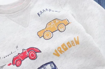 Berniukai Hoodie Megztiniai Vaikams Su Animacinių Filmų Automobilio Modelį, Vaikai Hoodies 2018 Prekės Rudenį, Pavasarį Drabužius Kūdikiui Berniukas Ilgomis Rankovėmis Viršų