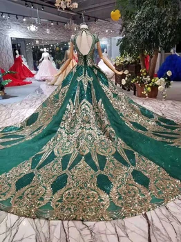 BGW Prabanga Žalia Vakaro Suknelės Ponios Aukšto Kaklo Bžūp Rankovėmis Kristalų Šalis Suknelė Su Auksiniais Nėriniais Dubai Stilius Realios Nuotraukos