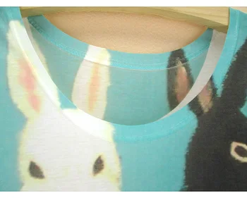 Black white rabbit marškinėlius moterims katytė senų įkrovos žalia moterų marškinėliai m. naujos konstrukcijos 3D spausdinimo mielas camisetas mujer