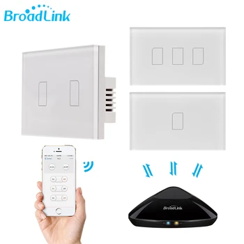 Broadlink TC2 JAV Standarto 1/2/3 Gauja 110V, 220V Šviesos Jungiklis Modernaus Dizaino Baltos spalvos Touch Panel Wifi Smart Valdymas Per RM Pro