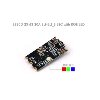 BS30D BLHeli-S 30A 2-6S ESC su RGB LED Dshot už FPV Lenktynių Drones