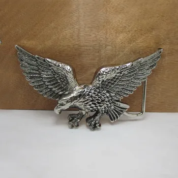 BuckleClub didmeninė cinko lydinys sunkiųjų flying eagle kaubojus, džinsus, dovanų diržo sagtis FP-01247-2 sidabro apdaila 4cm plotis, kilpos