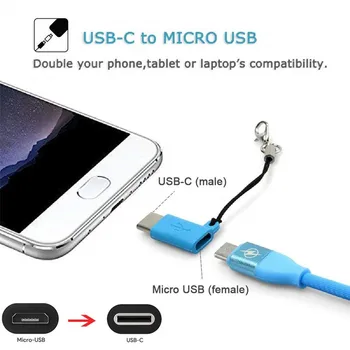 C tipo OTG Adapterio Male Micro USB Moterų Konverteris USB-C Tipo-C Įkrovimo Duomenų Sinchronizavimo Kabelis Samsung S9 S10 Už 