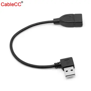 Cablecc 480Mbps, USB 2.0 dešinę 90 laipsnių Kampu A type male - Female ilgiklis 20cm