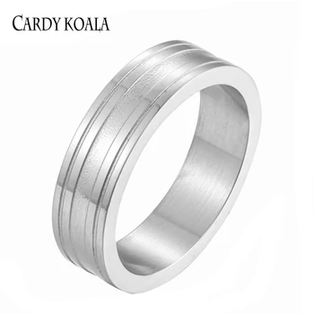 Cardy Koala 6mm Moterys, Žiedas, Papuošalų Aukštos Kokybės Nerūdijančio Plieno Žiedas 4#-7# Smėlio Paviršiaus mažo Dydžio, Sidabro Žiedas Nemokamas Pristatymas