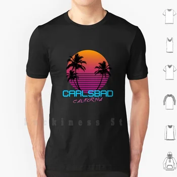Carlsbad Kalifornijos Retro 80 Saulėlydžio T Shirt Spausdinti Vyrams, Moterims, Medvilnės Naujas Cool Tee Retro 80S Saulėlydžio California, Carlsbad