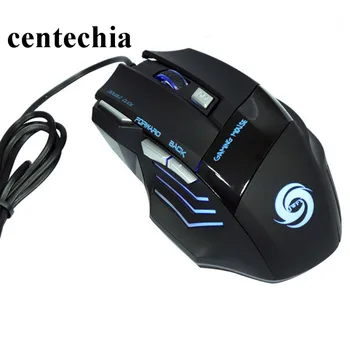Centechia Profesinės Laidinio Žaidimų Pelės Mygtuką 7 2400DPI LED Optinė USB Žaidėjus Kompiuterio Pelės Pelės Kabelio Pelės Aukštos Kokybės