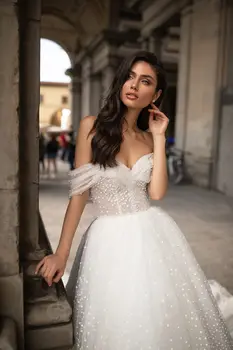 Chalatas de mariee Naujas Elegantiškas Ilgas Vestuvių Suknelė 2020 Brangioji-Line Koplyčia Traukinys Tiulio Nėrinių Vestuvių Suknelės Nuotakos Suknelė Vestidos
