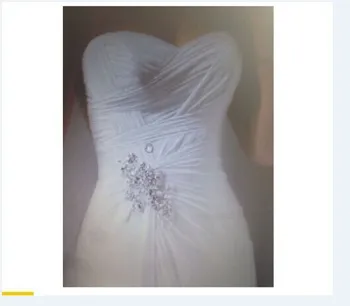Charmingbridal Apvalkalą Stebėjimo Ritininės Koplyčia Traukinys Šifono Dizaineris Vestuvių Suknelė Baltos, Dramblio Kaulo, Plisuotos Vestuvių Suknelės Užsakymą