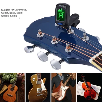 Clip-On Automatinis Gitaros Derintuvas Karūna, Elektroninis Skaitmeninis Imtuvas LCD Ekranas, Guitar Chromatines Bass Ukulėle Smuikas