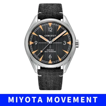 Corgeut Vyrų Automatinis laikrodis 41mm Miyota 8215 vyriški Mechaniniai Laikrodžiai Visiškai Plieno, Safyro Stiklas Viršuje Prabangos Prekės ženklo Žmogus Laikrodis