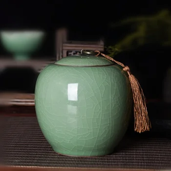 Crackle Dekoratyvinis Arbatos talpinimo Keramikos Arbatos Jar 12*13 cm Maisto Filtras Virtuvės Kinijos Kavos Cukraus Taros Butelis Bakas