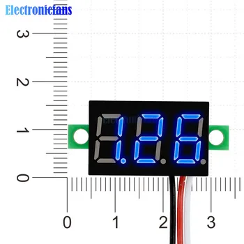 DC 0-30 V 3 Laidai 0.36 colių Mėlyna LED Panel voltmetras 3-Skaitmeninis Ekranas Voltmeter Karšto Pardavimo