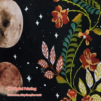 Dekoracijos Mėnulio, Žvaigždėtas Dangus, Gėlių Sienos Kabo Gobelenas, Antklodė, Mat Kilimų Fone Dekoras