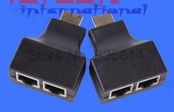 Dhl, ar avs 200sets HDMI Dual RJ45 CAT5E UTP CAT6 LAN Ethernet HDMI Extender Kartotuvas Adapteris, 1080P HDTV