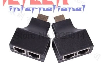 Dhl, ar avs 200sets HDMI Dual RJ45 CAT5E UTP CAT6 LAN Ethernet HDMI Extender Kartotuvas Adapteris, 1080P HDTV