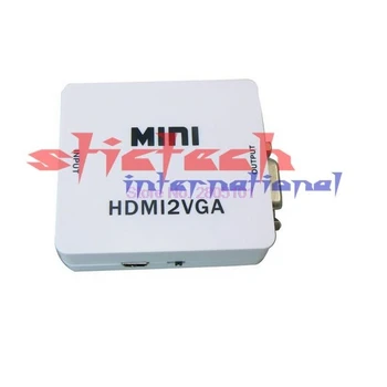 Dhl, ar avs 50pcs mini Audio+VGA Į HDMI Adapteris, Vaizdo Keitiklio kabelį, 1080P VGA2HDMI KOMPIUTERIO, nešiojamojo kompiuterio į HDTV Projektorius