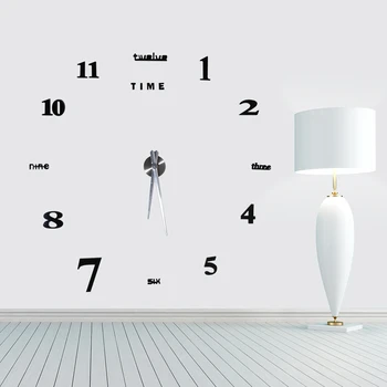 Didelių 3D Dizaino Sieninis Laikrodis Lipdukas Modelis Prabangus Veidrodis Namų Puošybai 