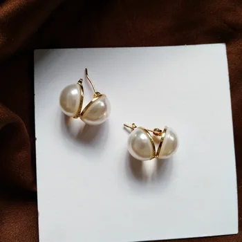 Didmeninė naujų Perlų ausies segtukas moterų aukso auskarai ausies grožio stud bižuterijos eardrop auskarai acessories dovanos