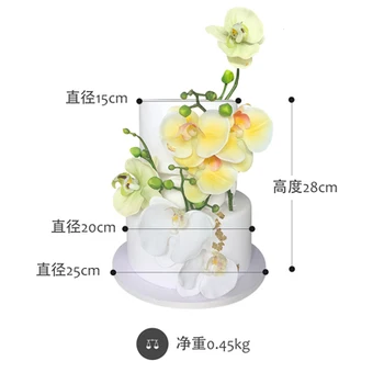 Dirbtinis Phalaenopsis Tortas Gėlių puodelis tortas Modeliavimas užkandis Kepimo langų apdailos Fotografavimo rekvizitai