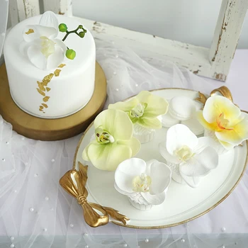 Dirbtinis Phalaenopsis Tortas Gėlių puodelis tortas Modeliavimas užkandis Kepimo langų apdailos Fotografavimo rekvizitai