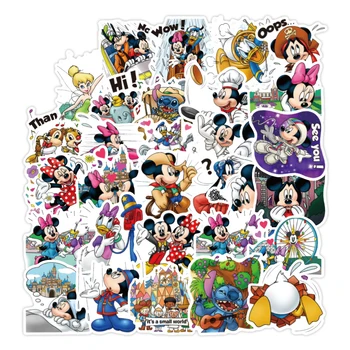 Disney 40pcs Animacinių filmų Mickey Mouse Vandeniui, Saulės Bagažo Gitaros Sąsiuvinis Vežimėlio Automobilių Lipdukas Mielas Lipdukas Rinkinys