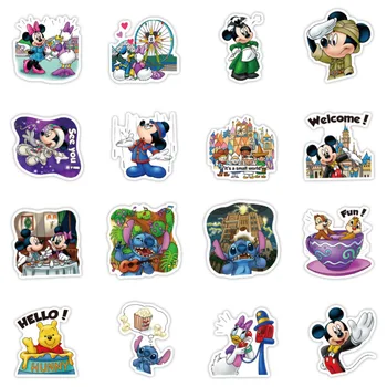 Disney 40pcs Animacinių filmų Mickey Mouse Vandeniui, Saulės Bagažo Gitaros Sąsiuvinis Vežimėlio Automobilių Lipdukas Mielas Lipdukas Rinkinys