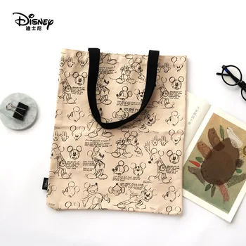 Disney Mickey mouse Animacinių filmų Lady pliušinis kuprinė drobės moterų Didelės talpos maišą pirkinių nešiojamų peties mergina dovana