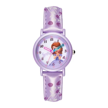 Disney Vaikams Laikrodžiai Princesė Sofija Mados Paprastas Kietas Laikrodžius Mergaitės berniukai watche vaikams žiūrėti Dovana Odinis laikrodis