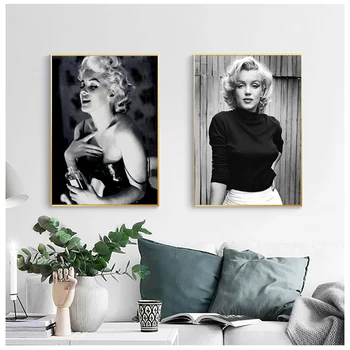 Drobė Marilyn Aktorius Monroe Paveikslų Sienos Meno Plakatas Nuotraukas Spausdina Šiaurės Stiliaus Namų Dekoro Kambarį Modulinės Rėmelį