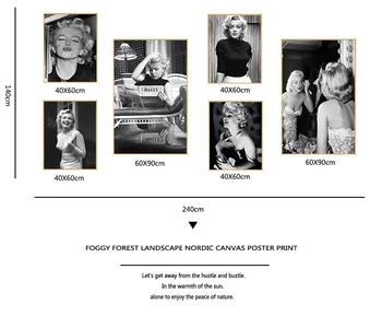 Drobė Marilyn Aktorius Monroe Paveikslų Sienos Meno Plakatas Nuotraukas Spausdina Šiaurės Stiliaus Namų Dekoro Kambarį Modulinės Rėmelį