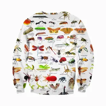 Drop laivyba 2019 Naujas Mados Mens hoodies 3D Atspausdintas gyvūnų Spalvingų vabzdžių Hoodie Harajuku streetwear sudadera hombre KC999
