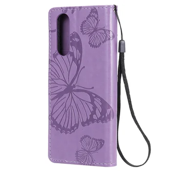 Drugelis Odos Flip Case Sony Xperia 5 Išmanųjį telefoną Cass Sony XZ5 2 Padengti Piniginės Kortelę Stovi Magnetinio Knyga