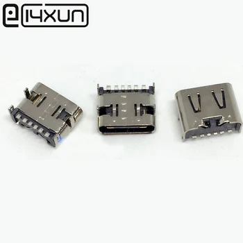 EClyxun 100vnt Aukštos Srovės 6Pin 6P USB 3.1 C Tipo USB3.1 Tipas-C Moterų Lizdas Jack 