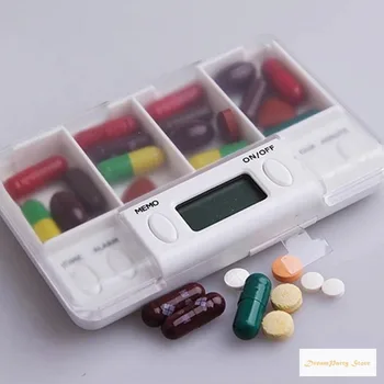 Elektroninių Laikas Priminimas Medicina Talpinimo 4 Tinklelis Tabletes, Medicinos, Sandėliavimo Signalo Laikmatis Tabletes Organizatorius Tabletes Narkotikų Bakas