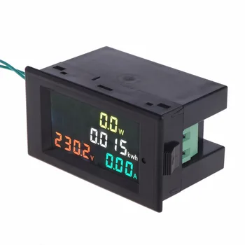 Energijos Skaitiklis AC 80-300V Voltmeter Ammeter Elektros Energijos Skaitiklis Volt Amp Galios Kwh Metrų 100A CT