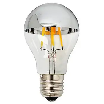 Energijos Taupymo Pusė Sidabrinė Atspindintis Šešėlis 4W 6W A60 A19 LED Kaitinamųjų Lempučių Lempa Su Veidrodžiu E27 Shadowless Bubble Ball Lemputė