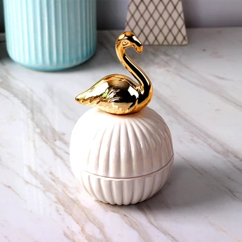Europos keramikos vestuvių žiedas, papuošalų laikymo indeliai mielas gyvūnų auksu butelis aksesuarų laikymo dėžutė flamingo atveju turėtojas