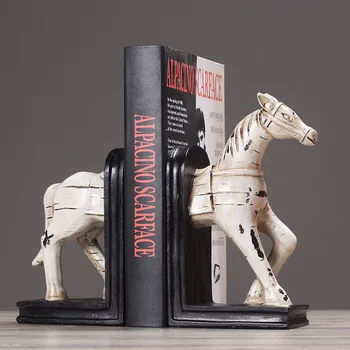 Europos Retro Arklio Statula Knygos Stovėti Dervos Gyvūnų Skulptūros Kambario Dekoro Fengshui Ornamentu Namų Dekoro Priedai