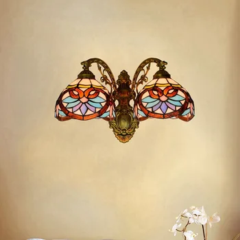 Europos-Retro Stiliaus Kūrybos Koridoriaus Dukart Vadovavo Sienos Lempos Amerikos Kūrybos Baroko Spalvoto Stiklo Gyvenamasis Kambarys, Valgomasis