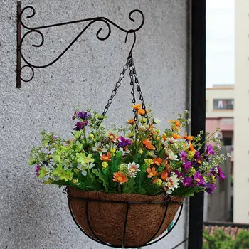 Europos Stiliaus Balkono Augalų, Gėlių Vazonas Kaustytomis Geležies Kabliukų Laikiklį, Sieniniai Kabinti Krepšelio Laikiklis Sodo Puošmena