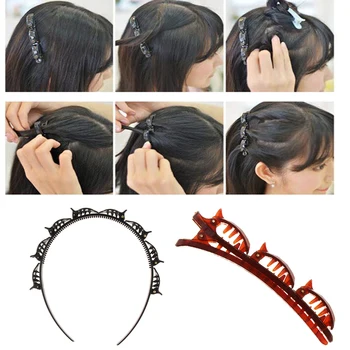 Fantastinis Dvigubo Sluoksnio Juostos Įrašą Plaukų Juostos Moterų Kirpčiukai Šukuosena Staigius Hairband Salonas Plaukų Apdailos Įrašus Hairband