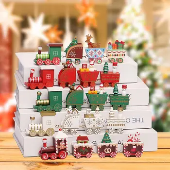 FENGRISE Medinių Kalėdų Traukinys Linksmų Kalėdų Dekoracijas namams Kalėdų Ornamentu 2020 Kalėdos Navidad Dovanos Naujųjų Metų 2021