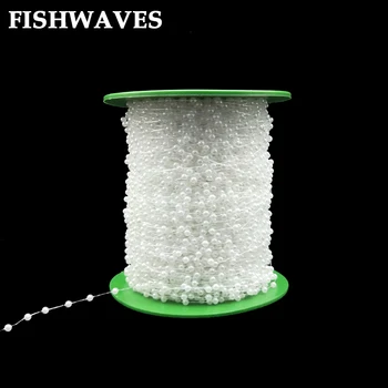 FISHWAVES 5Yard 3MM ABS Imitacija, Perlų Karoliukus, Grandinės Žvejybos Linija Vestuvių Dekoravimo Reikmenys Nuotaka Gėlės Aksesuaras Išvados