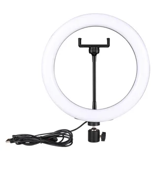 Fotografija Apšvietimo 10inch 26cm RGB LED Selfie Šviesos Žiedas Su Trikojis stovas Telefono Įrašą ringlight už TikTok 