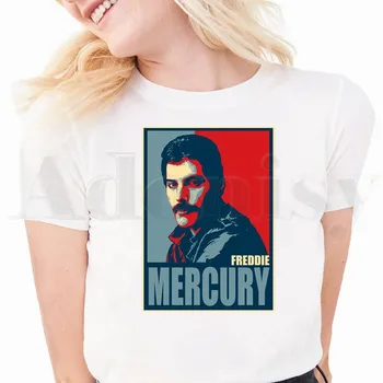 Freddie Mercury Karalienė Juostos Grafinis Roko T Marškinėliai, moteriški marškinėliai trumpomis Rankovėmis Moteriška Viršūnes Tees Harajuku 